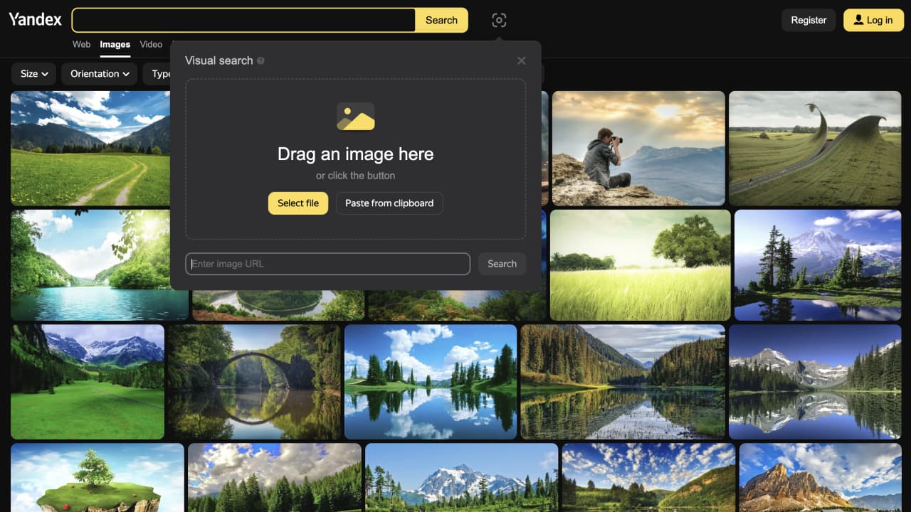 Reverse Image Search - search engines by Google, Yandex, and Bing